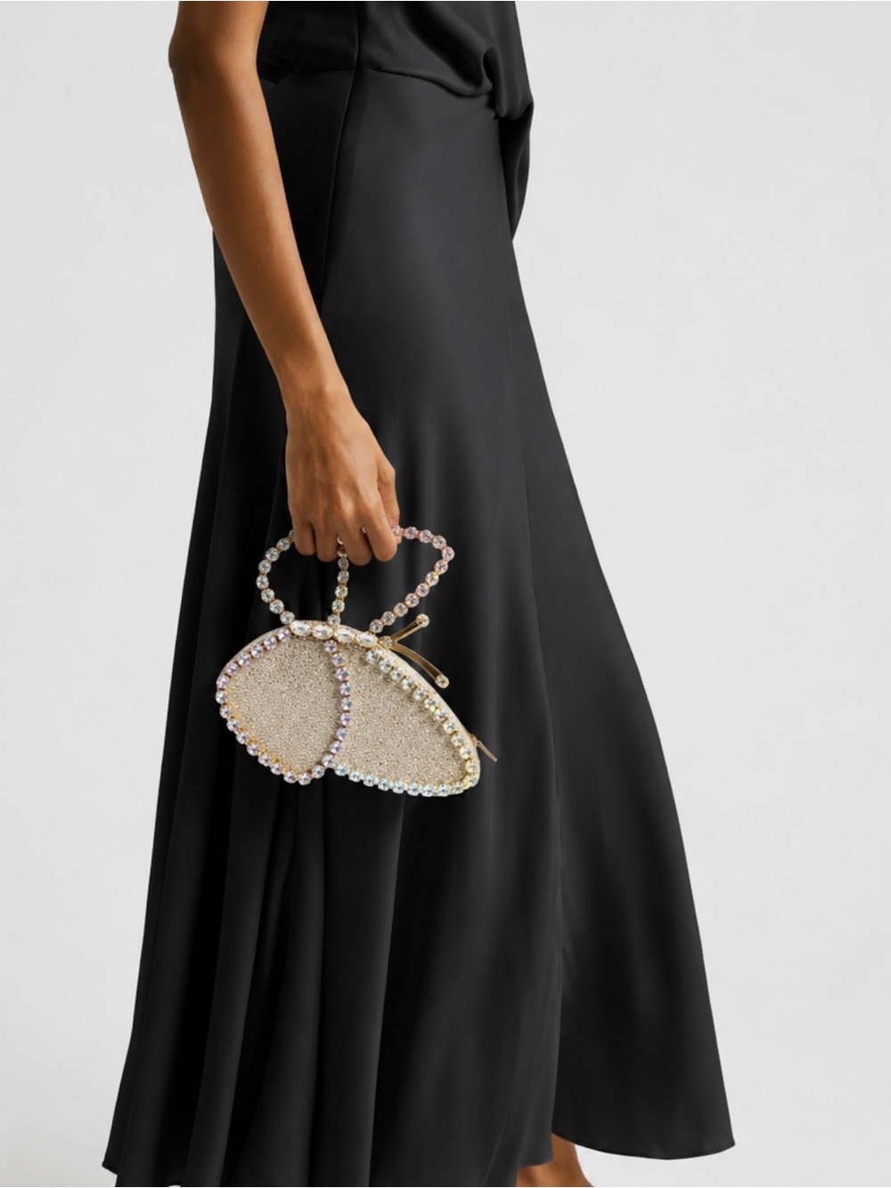 L’alingi Gold Crystal Butterfly Clutch Evening Bag Bridal Red Carpet - Picture 8 of 10